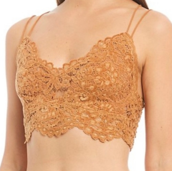 Free People Other - FREE PEOPLE Celine Velvet Bralette XS Burnt Carmel